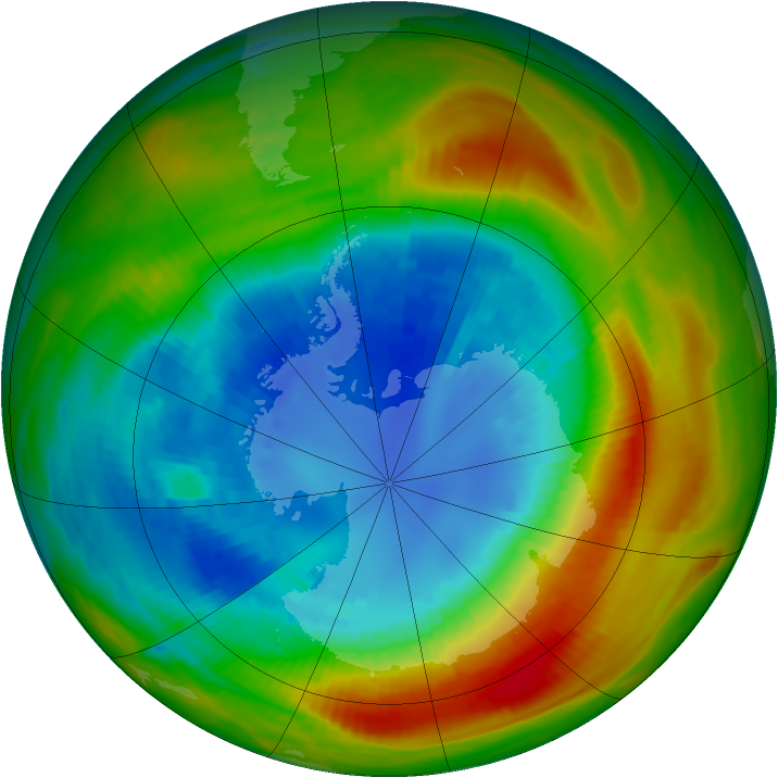 Antarctic ozone map for 03 September 1988